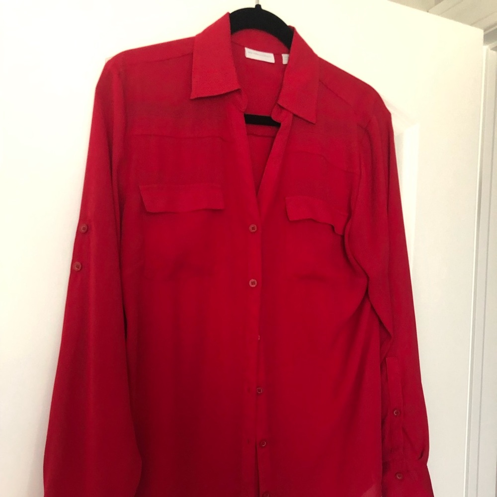 Portofino Red button down shirt